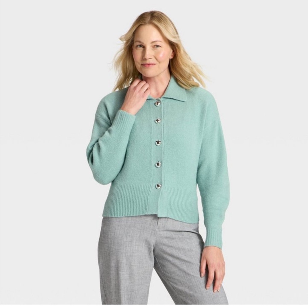 Women’s Long Sleeve Heart Button Cardigan Sweater